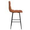 vidaXL Taburete de cocina de cuero sint&eacute;tico marr&oacute;n claro