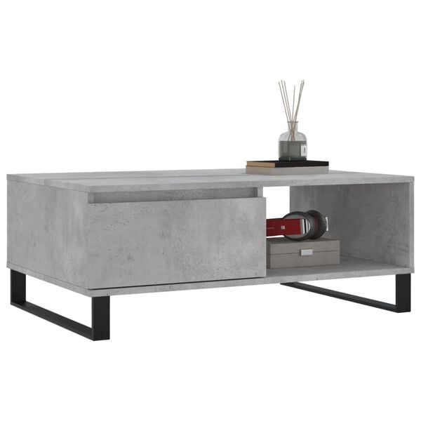 vidaXL Mesa de centro madera de ingenier&iacute;a gris hormig&oacute;n 90x60x35 cm