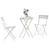 vidaXL Conjunto de Bistro Plegable 3 pcs Beige Acero