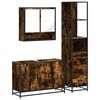 vidaXL Set de muebles ba&ntilde;o 3 pzas madera contrachapada roble ahumado