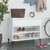 vidaXL Mueble zapatero madera contrachapada blanco brillo 70x36x60 cm