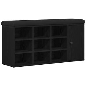 vidaXL Banco de almacenamiento Roble Negro 102 x 32 x 50 cm