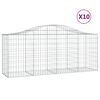 vidaXL Cestas de gaviones 10 uds forma de arco hierro 200x50x80/100 cm