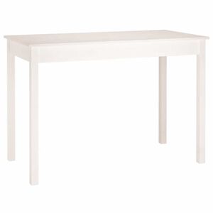 vidaXL Mesa de comedor madera maciza de pino blanca 110x55x75 cm
