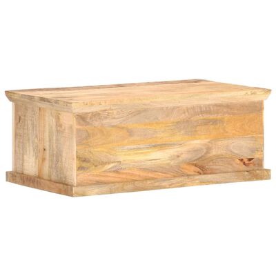vidaXL Mesa de centro madera maciza de mango caña natural 90x50x35 cm