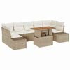 vidaXL Conjunto de sof&aacute; de jard&iacute;n 8 uds. Beige Polirat&aacute;n