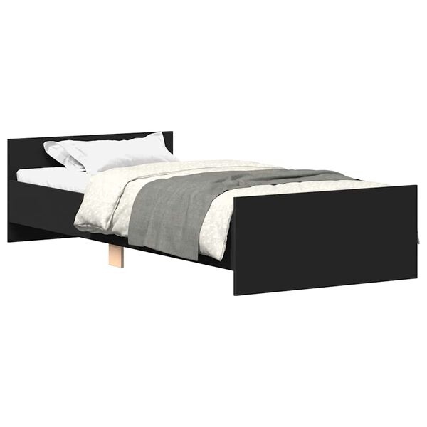 vidaXL Estructura de cama madera de ingenier&iacute;a negra 90x190 cm