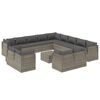 vidaXL Set de muebles de jard&iacute;n 14 pzas y cojines rat&aacute;n sint&eacute;tico gris