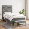 vidaXL Cama box spring con colch&oacute;n tela gris oscuro 90x200 cm