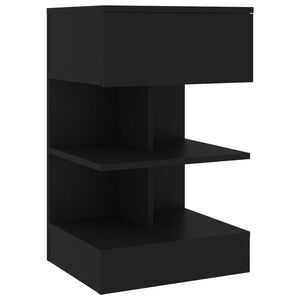 vidaXL Mesita de noche madera contrachapada negro 40x35x65 cm
