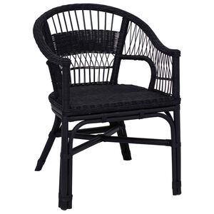 vidaXL Silla Apilable Rat&aacute;n Negro 60 x 60 x 81 cm