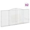 vidaXL Cestas de gaviones 2 uds forma de arco hierro 400x30x180/200 cm
