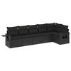 vidaXL Set de sof&aacute;s de jard&iacute;n 6 piezas y cojines rat&aacute;n sint&eacute;tico negro