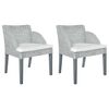 vidaXL Sillas de comedor con cojines 2 unidades ratán natural gris