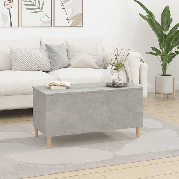 vidaXL Mesa de centro madera contrachapada gris hormig&oacute;n 90x44,5x45 cm