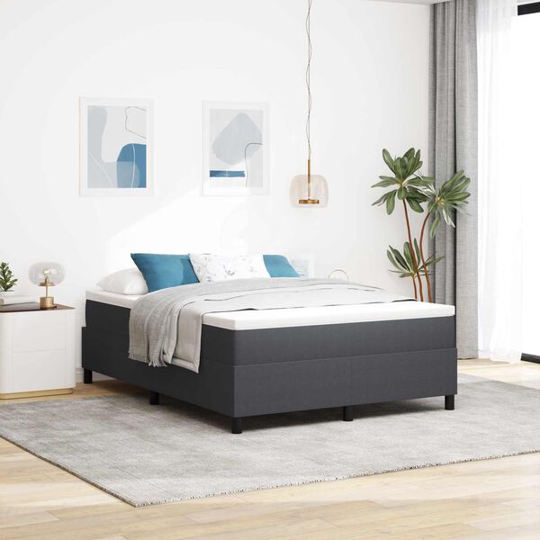 vidaXL Cama de plataforma Gris oscuro 160 x 200 cm Tela de Pana