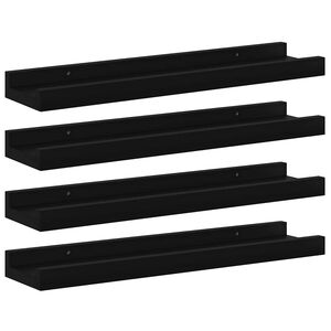 vidaXL Estantes de pared 4 unidades negro 40x9x3 cm