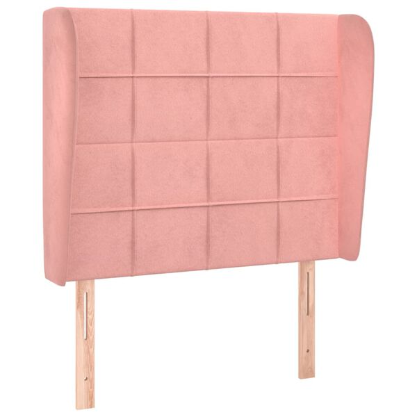 vidaXL Cabecero con orejas de terciopelo rosa 103x23x118/128 cm