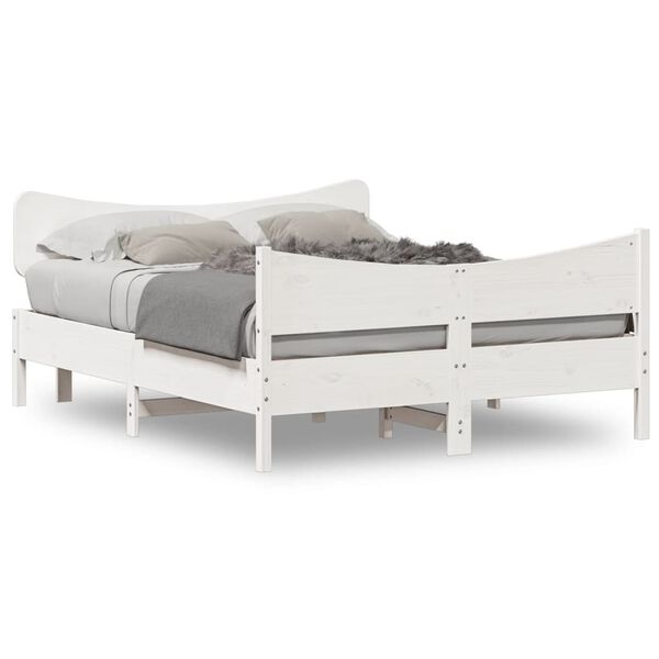 vidaXL Estructura de cama sin colchón madera de pino blanca 150x200 cm