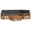 vidaXL Conjunto de sof&aacute;s de exterior 5 uds. Natural y Antracita