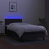 vidaXL Cama box spring con colch&oacute;n LED tela negro 80x200 cm