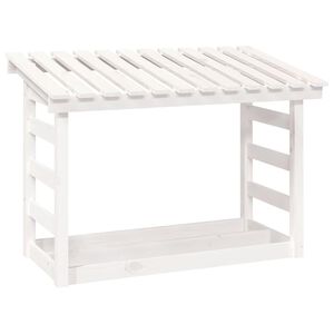 vidaXL Le&ntilde;ero de madera maciza de pino blanco 108x64,5x78 cm