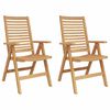 vidaXL Silla 2 uds. Marr&oacute;n Madera de teca maciza Convertible