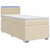 vidaXL Cama box spring con colch&oacute;n con cabecera Crema 80 x 200 cm Tela