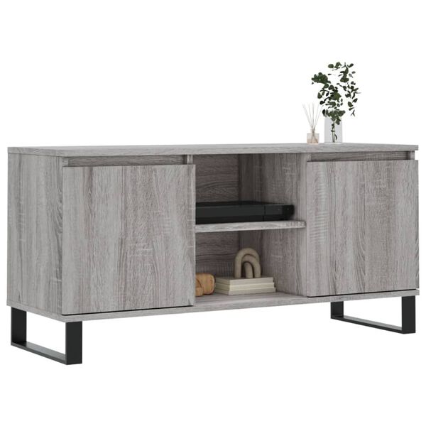 vidaXL Mueble de TV madera de ingenier&iacute;a gris Sonoma 104x35x50 cm