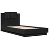 vidaXL Estructura de cama con cabecero y luces LED negro 75x190 cm