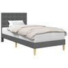 vidaXL Estructura de cama con cabecera Gris oscuro 90 x 190 cm Tela