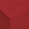vidaXL Banco de almacenamiento plegable lino sint&eacute;tico rojo vino tinto