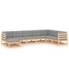 vidaXL Muebles de jard&iacute;n 8 pzas y cojines madera maciza pino