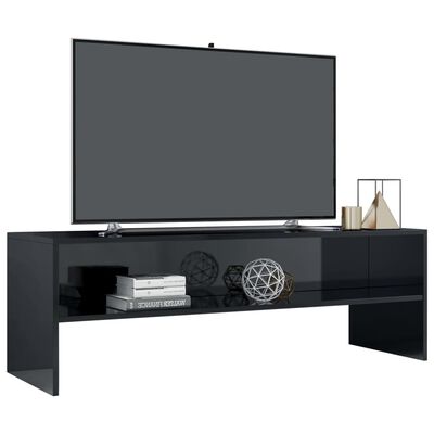 vidaXL Mueble de TV madera contrachapada negro brillante 120x40x40 cm