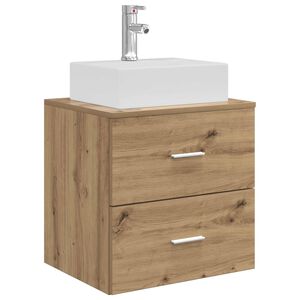 vidaXL Vanidad con Lavabo de Pared Roble Artesanal 49,5 x 41 x 62,5 cm