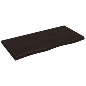 vidaXL Estante pared madera roble tratada marr&oacute;n oscuro 100x50x(2-4)cm