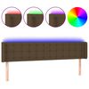 vidaXL Cabecero con LED de tela marr&oacute;n oscuro 163x16x78/88 cm