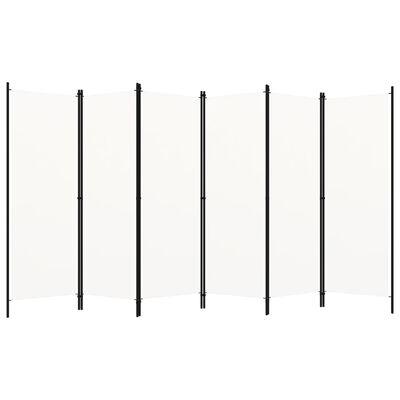vidaXL Biombo divisor de 6 paneles blanco 300x180 cm