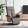 vidaXL Sill&oacute;n reclinable de masaje con reposapi&eacute;s tela gris taupe