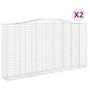 vidaXL Cestas de gaviones 2 uds forma de arco hierro 400x50x200/220 cm