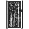vidaXL Puerta de jard&iacute;n con cerradura Negro 110 x 180 cm