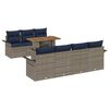 vidaXL Conjunto de sof&aacute; de jard&iacute;n 8 uds. gris y azul marino