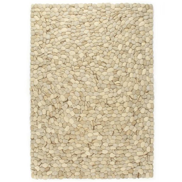 vidaXL Alfombra guijarros lana beige/gris/marr&oacute;n/chocolate 160x230cm