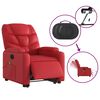 vidaXL Sillón de majaje elevable eléctrico cuero artificial rojo