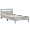 vidaXL Cama con cabecero madera de ingenier&iacute;a gris hormig&oacute;n 100x200 cm