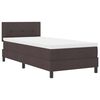 vidaXL Cama tipo Box Spring con colch&oacute;n Marr&oacute;n Oscuro 90 x 190 cm tela