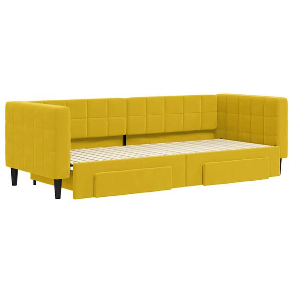 vidaXL Sofá cama nido con cajones terciopelo amarillo 80x200 cm