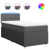 vidaXL Cama box spring con colchón tela gris oscuro 90x200 cm