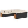 vidaXL Set de sof&aacute;s de jard&iacute;n 10 pzas cojines rat&aacute;n sint&eacute;tico negro