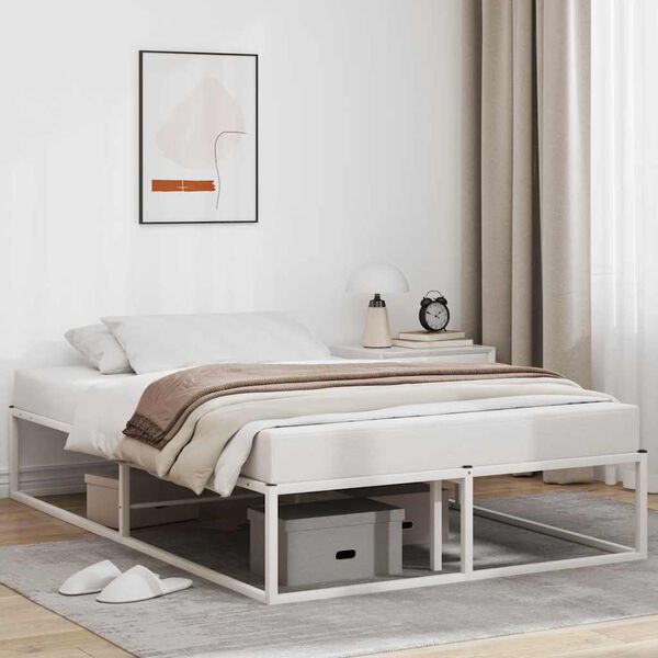 vidaXL Estructura de cama sin colch&oacute;n de metal blanco 120x200 cm